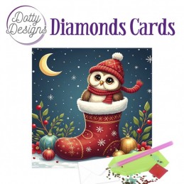 Carte Broderie Diamant - Chouette c'est Noël - DDDC1198