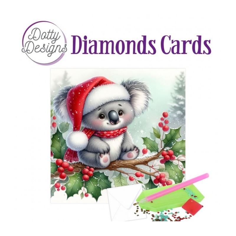Carte Broderie Diamant - Koala trop mignon à Noël - DDDC1201 Carte Broderie Diamant - Koala trop mignon à Noël - DDDC1201