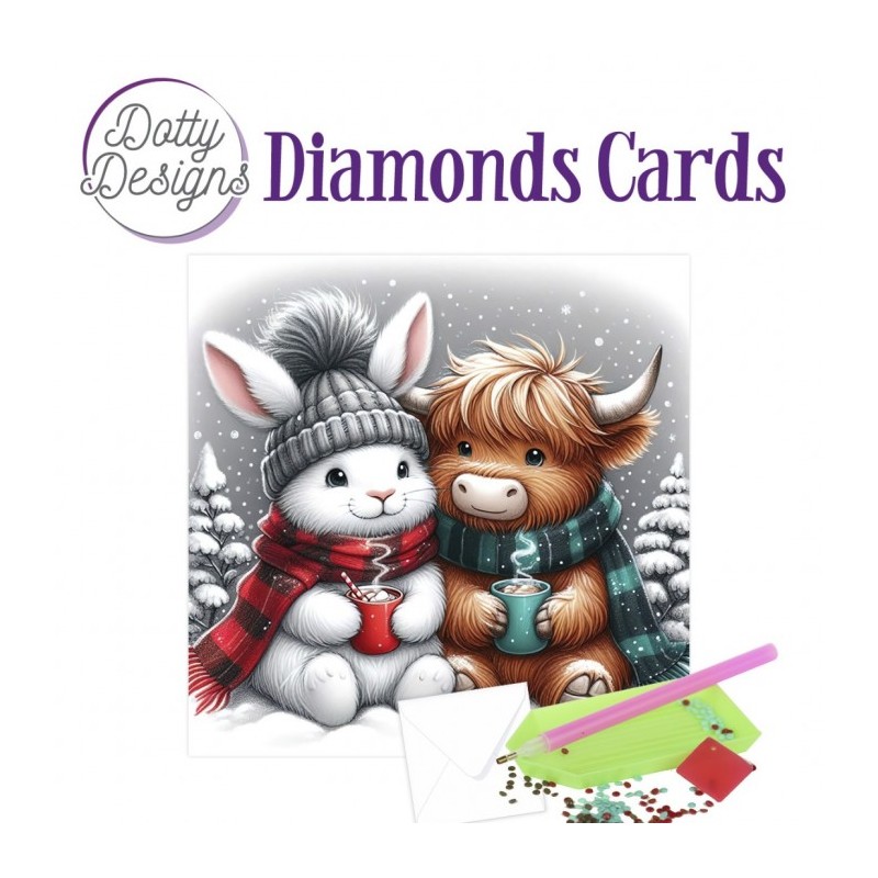 Carte Broderie Diamant - Animaux trop mignons en hiver - DDDC1211 Carte Broderie Diamant - Animaux trop mignons en hiver - DDDC1211