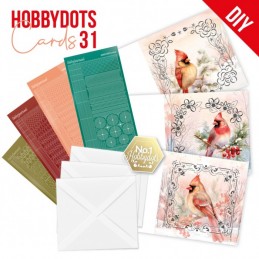 Kit cartes imprimées Hobbydots N°31 - Oiseaux rouges