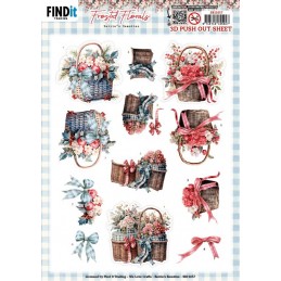 Carte 3D prédéc. - SB11057 - Fleurs givrées - Paniers