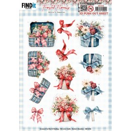 Carte 3D prédéc. - SB11058 - Fleurs givrées - Ruban