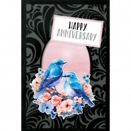 Cartes 3D Velours A6 prédécoupé N°17 - Oiseaux bleus - 3 cartes + enveloppes modèle 1 Cartes 3D Velours A6 prédécoupé N°17 - Oiseaux bleus - 3 cartes + enveloppes