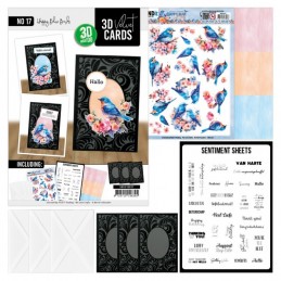 Cartes 3D Velours A6 prédécoupé N°17 - Oiseaux bleus - 3 cartes + enveloppes contenu Cartes 3D Velours A6 prédécoupé N°17 - Oiseaux bleus - 3 cartes + enveloppes