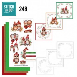 Stitch and do 248 - kit Carte 3D broderie - Chouette c'est Noël