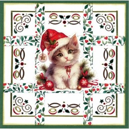 Carte 3D à découper - CD12382 - Animaux à Noël - Chatons