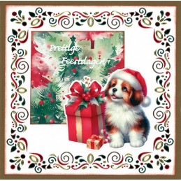 Carte 3D à découper - CD12383 - Animaux à Noël - Chiots modèle Carte 3D à découper - CD12383 - Animaux à Noël - Chiots