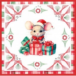 Carte 3D à découper - CD12385 - Animaux à Noël - Souris
