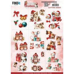 Carte 3D à découper - CD12386 - Animaux à Noël - Mini images