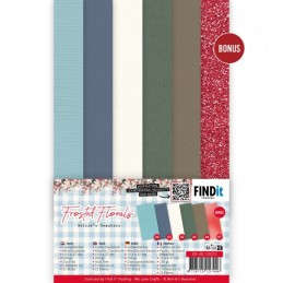 Set 21 cartes 13.5x27cm - Fleurs givrées - BB-4K-10022