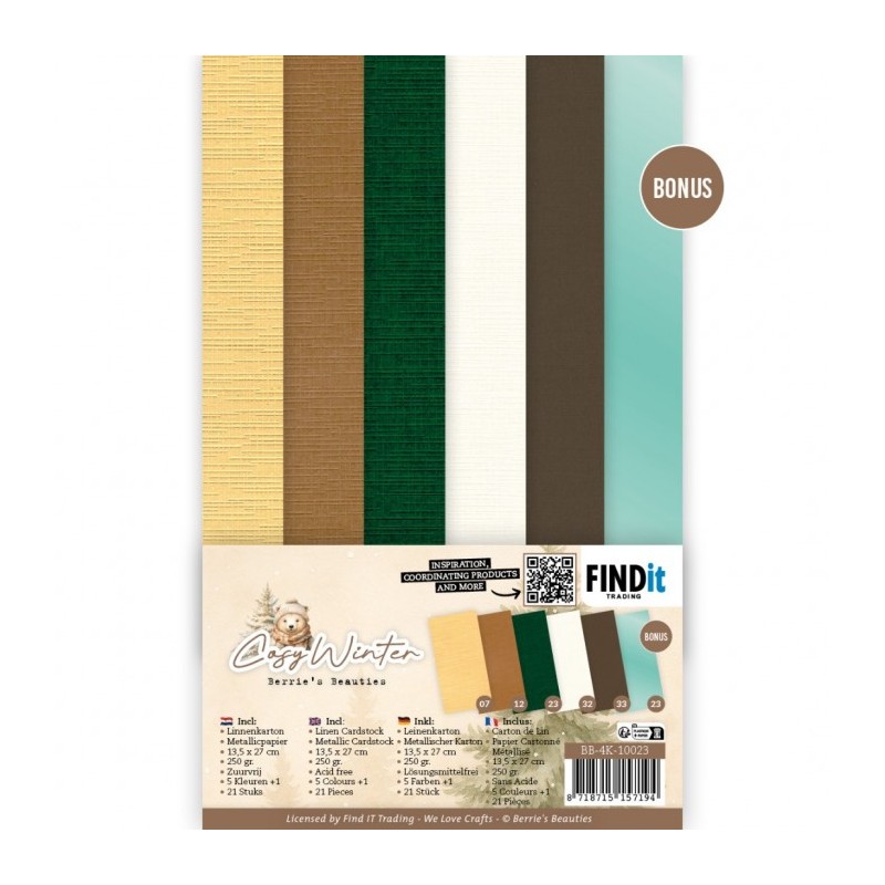 Set 21 cartes 13.5x27cm - Hiver cozy - BB-4K-10023 Set 21 cartes 13.5x27cm - Hiver cozy - BB-4K-10023