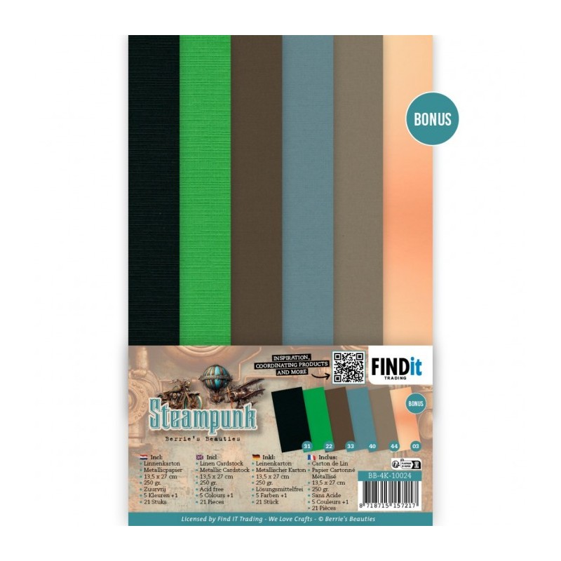 Set 21 cartes 13.5x27cm - Steampunk- BB-4K-10024