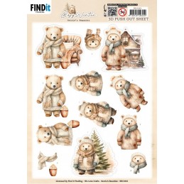 Carte 3D prédéc. - SB11061 - Hiver cozy - Ourson