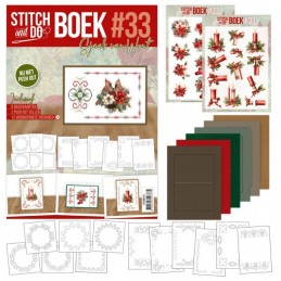 Stitch and Do Livre n°33 - Kit Carte 3D à broder - Noël rouge