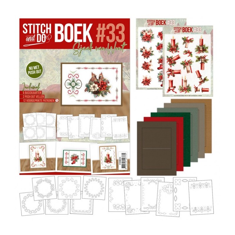 Stitch and Do Livre n°33 - Kit Carte 3D à broder - Noël rouge