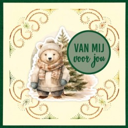 Kit Carte 3D à broder de couleur - Stitch and Do on Colour 038 - Noël cozy