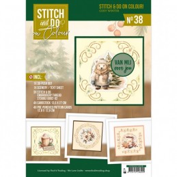 Kit Carte 3D à broder de couleur - Stitch and Do on Colour 038 - Noël cozy