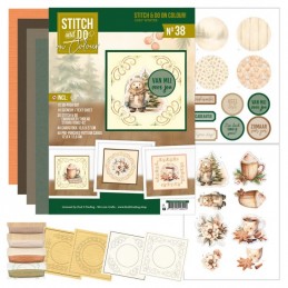 Kit Carte 3D à broder de couleur - Stitch and Do on Colour 038 - Noël cozy