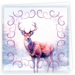Kit de 3 Cartes à broder imprimées  - STDOPP023 - Animaux en hiver