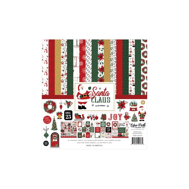 Bloc de papier - Echo Park - Père Noël 30 x 30 cm - 12 feuilles double face