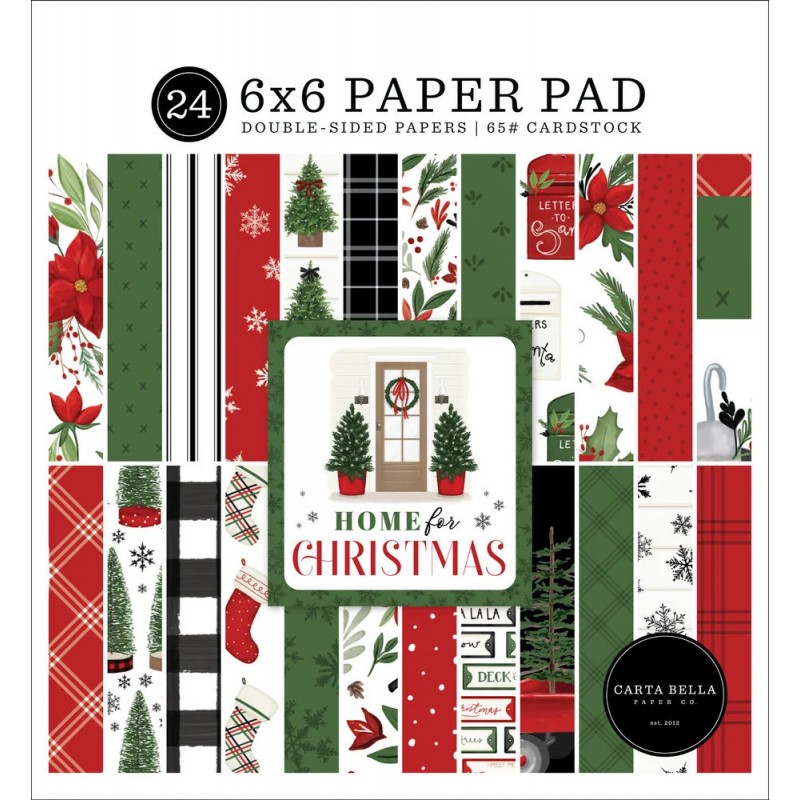 Bloc de papier - Home for Christmas15 x 15 cm - 24 feuilles double face