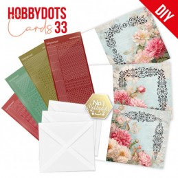 Kit cartes imprimées Hobbydots N°33 - Fleurs roses