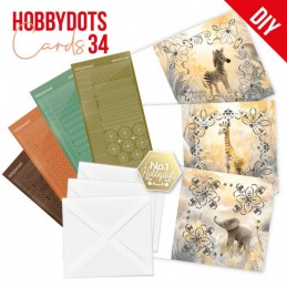 Kit cartes imprimées Hobbydots N°34 - Bébés animaux sauvages