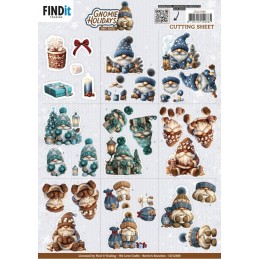 Carte 3D à découper - CD12380 - Gnomes à Noël - Mini images