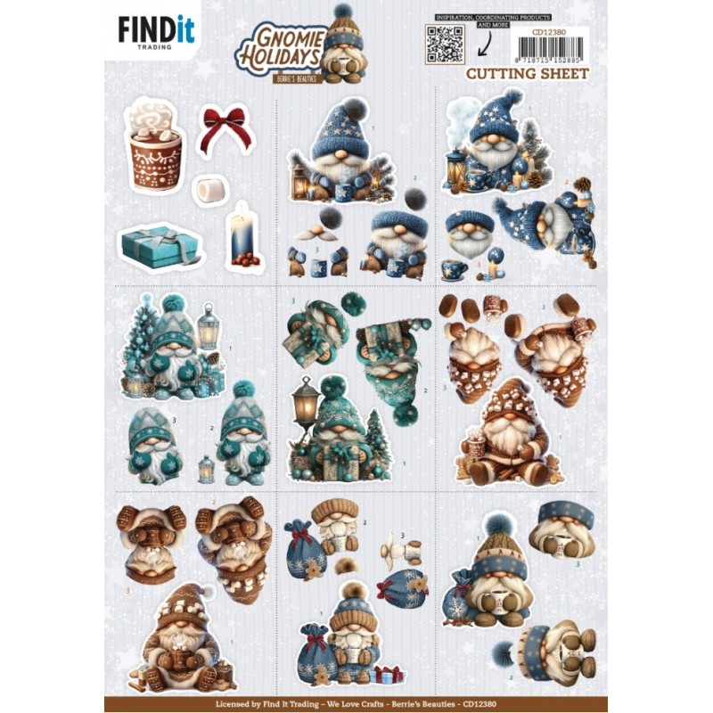 Carte 3D à découper - CD12380 - Gnomes à Noël - Mini images