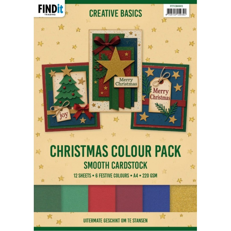 Pack Papiers A4 couleurs Noël 12 feuilles 6 couleurs