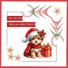 Feuille Stitch and Do à découper - Chiot à Noël