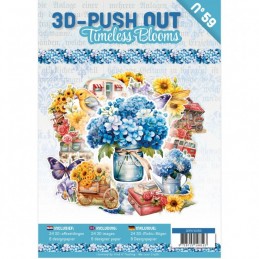 Carte 3D livre A4 prédécoupé N°59 - Fleurs intemporelles - 24 images + papiers