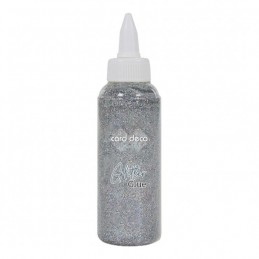 Card Deco Glitter Glue 120 ml Argent ( colle pailletée )