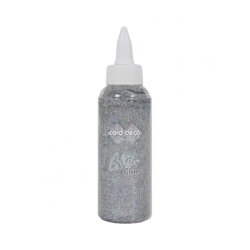 Card Deco Glitter Glue 120 ml Argent ( colle pailletée )