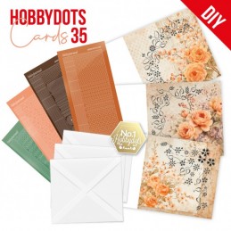 Kit cartes imprimées Hobbydots N°35 - Fleurs Orange
