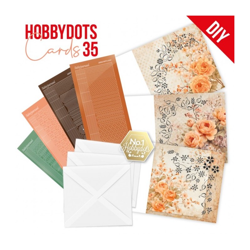 Kit cartes imprimées Hobbydots N°35 - Fleurs Orange