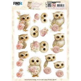 Carte 3D prédéc. - SB11074 - Toujours Chouettes - Fleurs