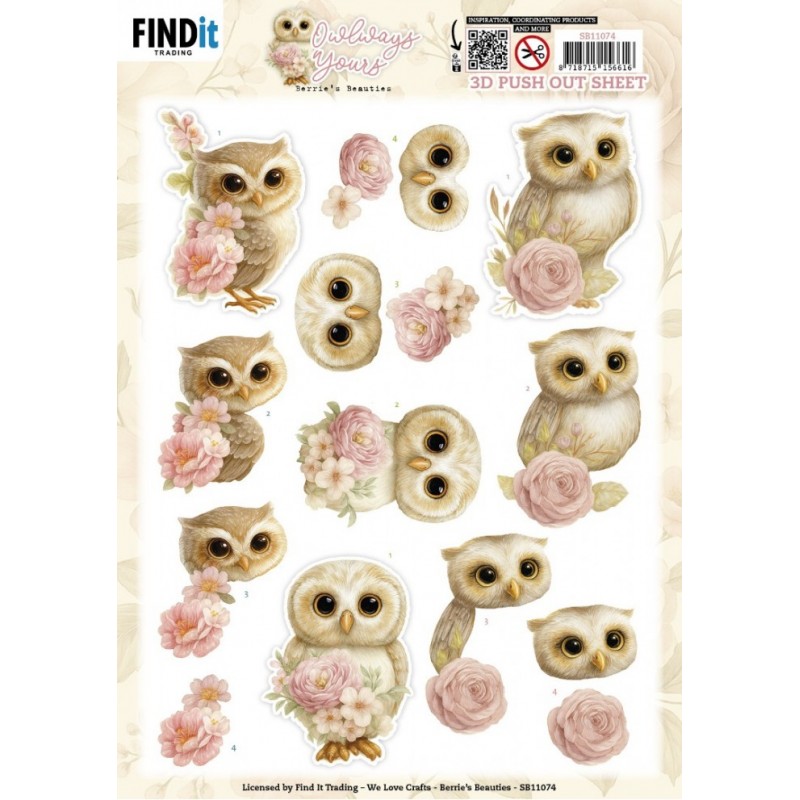 Carte 3D prédéc. - SB11074 - Toujours Chouettes - Fleurs