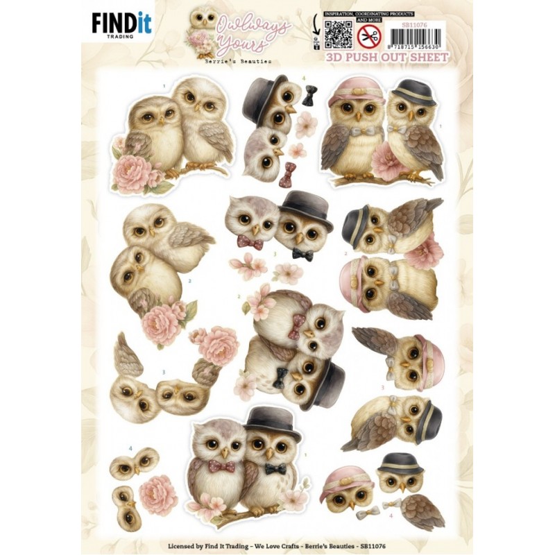 Carte 3D prédéc. - SB11076 - Toujours Chouettes - Dévotion