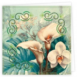 Kit de 3 Cartes à broder imprimées  - STDOPP028 - Arum et Orchidée