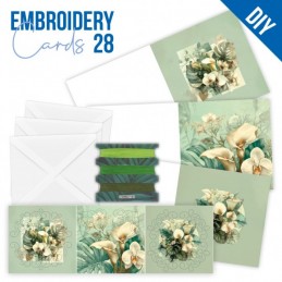 Kit de 3 Cartes à broder imprimées  - STDOPP028 - Arum et Orchidée