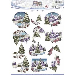 Carte 3D prédéc. - Noël - SB10044 - paysages d'hiver