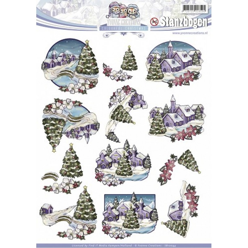 Carte 3D prédéc. - Noël - SB10044 - paysages d'hiver