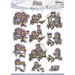 Carte 3D prédéc. - Noël - SB10045 - Oiseaux en hiver