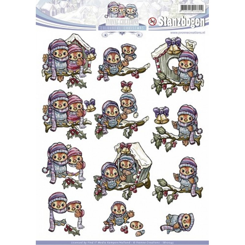 Carte 3D prédéc. - Noël - SB10045 - Oiseaux en hiver