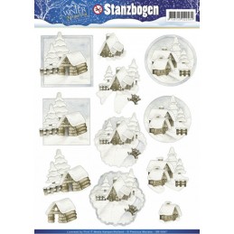 Carte 3D prédéc. - Winter wonderland - SB10067 - maisons enneigées *