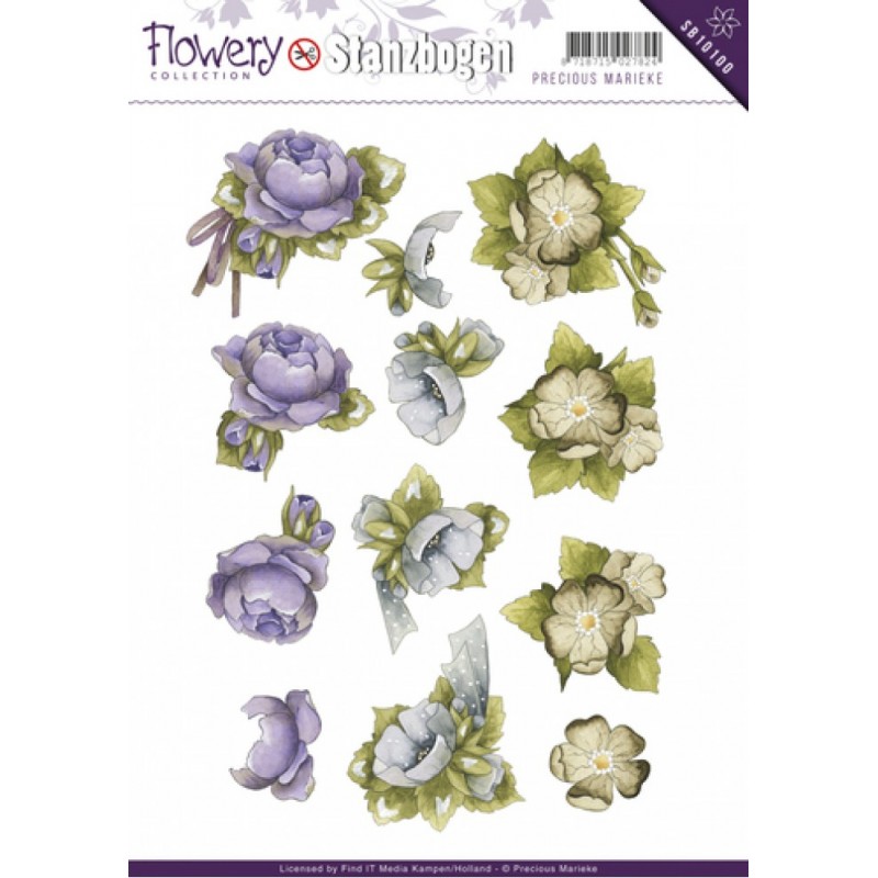 Carte 3D prédéc. - SB10100 -  fleurs