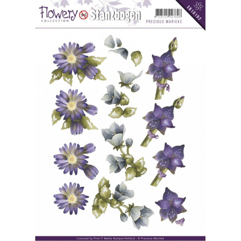 Carte 3D prédéc. - SB10102 -  fleurs