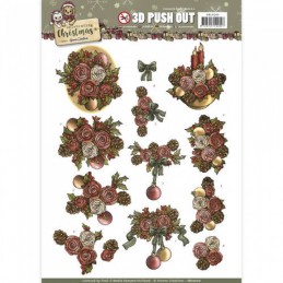 Carte 3D prédéc. - SB10200 - fleurs de noël