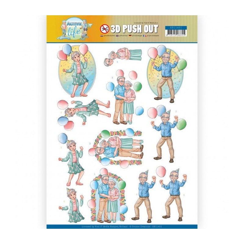 Carte 3D prédéc. - SB10401 - Active life - C'est la fête